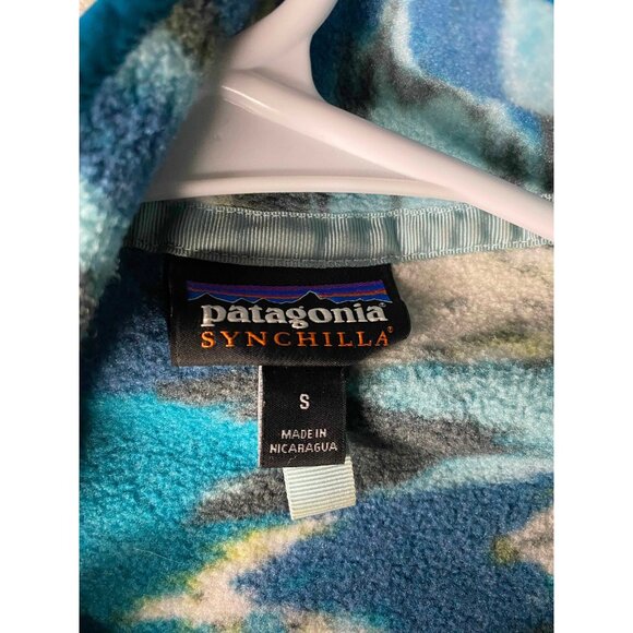 Patagonia Synchilla Snap T Fleece Pullover Aztec Turquoise Womens S Sweater - Picture 3 of 6